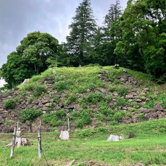 山頂付近には石垣が残っています
