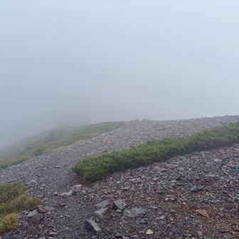 稜線に出ると、横風もやや強くなってきた。

天候次第では百間洞山🛖に引き返すことも想定していたが、これくらいなら行けそうだ。