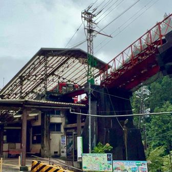 ケーブルカー滝本駅。きょうは乗車せず徒歩で登ります。