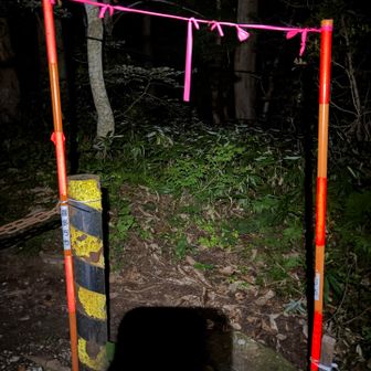 暗い中、何とか登山口に着いた
足、膝、足の裏が痛てててて🤕
ここから駐車場までロード2km😣