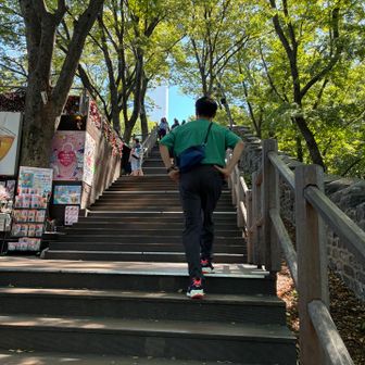 階段上がるとすぐにナムサンタワー🗼が見えてくる
