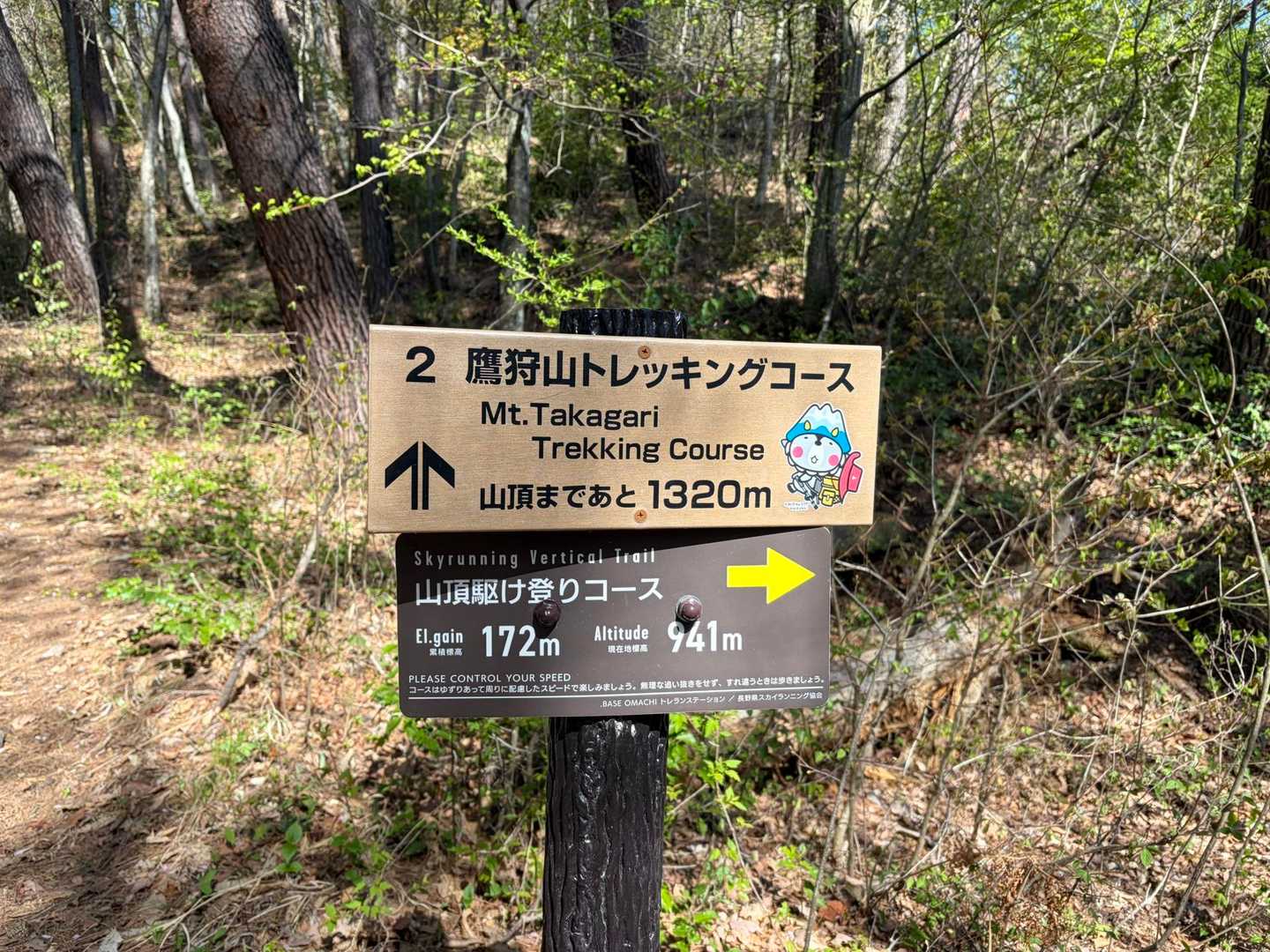 　　　　　　駆け上りコースで登り
　　　　トレッキングコースで下りてきた