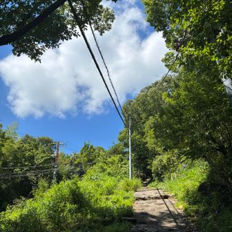 宝山寺からケーブル脇をひたすら登ります