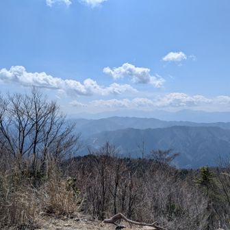 大岳山山頂から丹沢方面
霞んでる感じも春らしくてよき
