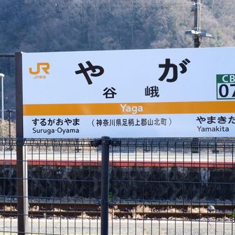 4回の乗換を経て到着！最後は2両編成の御殿場線🚃
のどかだー。
結構登山者が多い。

駅を降りると目の前にはあまり高くない山並みが静かにたたずむ景色。谷間を流れる酒匂川。
いいところ！いきなり心をつかまれる。

峨というのは山がそびえ立つ様子を表すそう。谷と峨、まさにそんな景色。