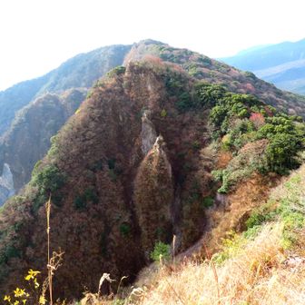 小天狗、谷は阿蘇の地獄谷を思わせる。