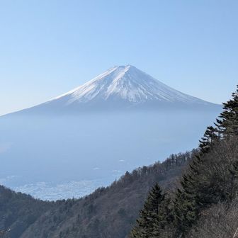 小屋の向かう途中の富士山