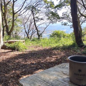 山頂でコーヒータイム