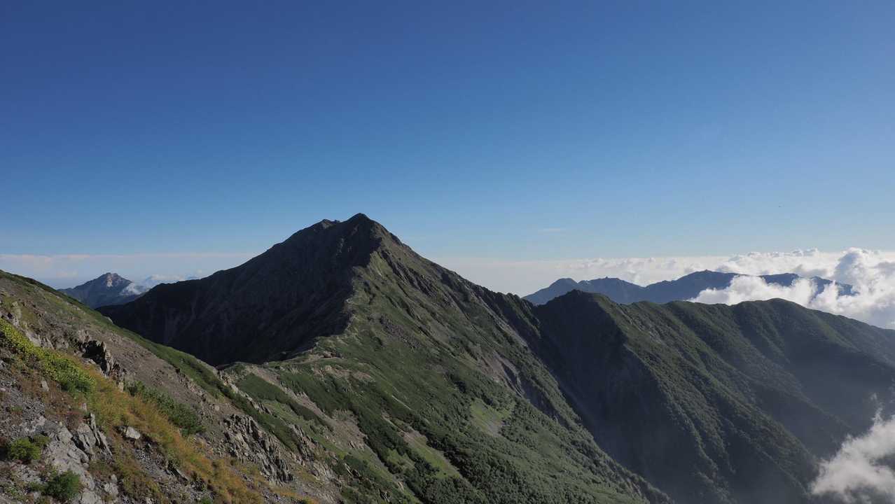 白根三山（北岳・間ノ岳・農鳥岳）、テン泊縦走 の写真 49