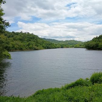 一旦下まで降りてダム沿いを歩き、お次は展望の峰・田中山へ向かいます👣