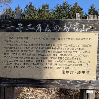 埼玉の一等三角点がある5つの山の一つ