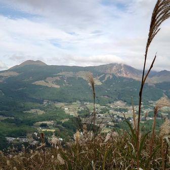 満開の萌の里のコスモス🌸を横目に完全スルー🚗して、俵山展望所15時スタート🚶‍♀️
🟦青空みえてる！