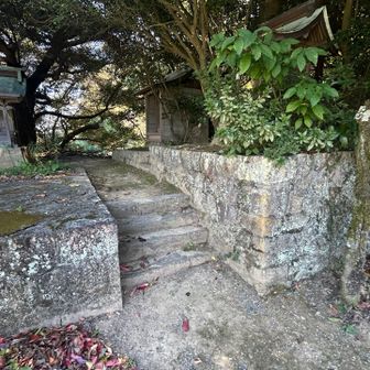 神社横の4段の階段を上がって登山開始
