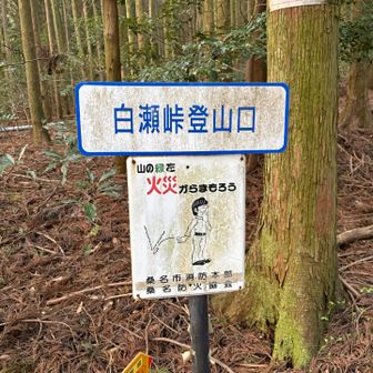 白瀬峠登山口
寒山には右側の道を進みます