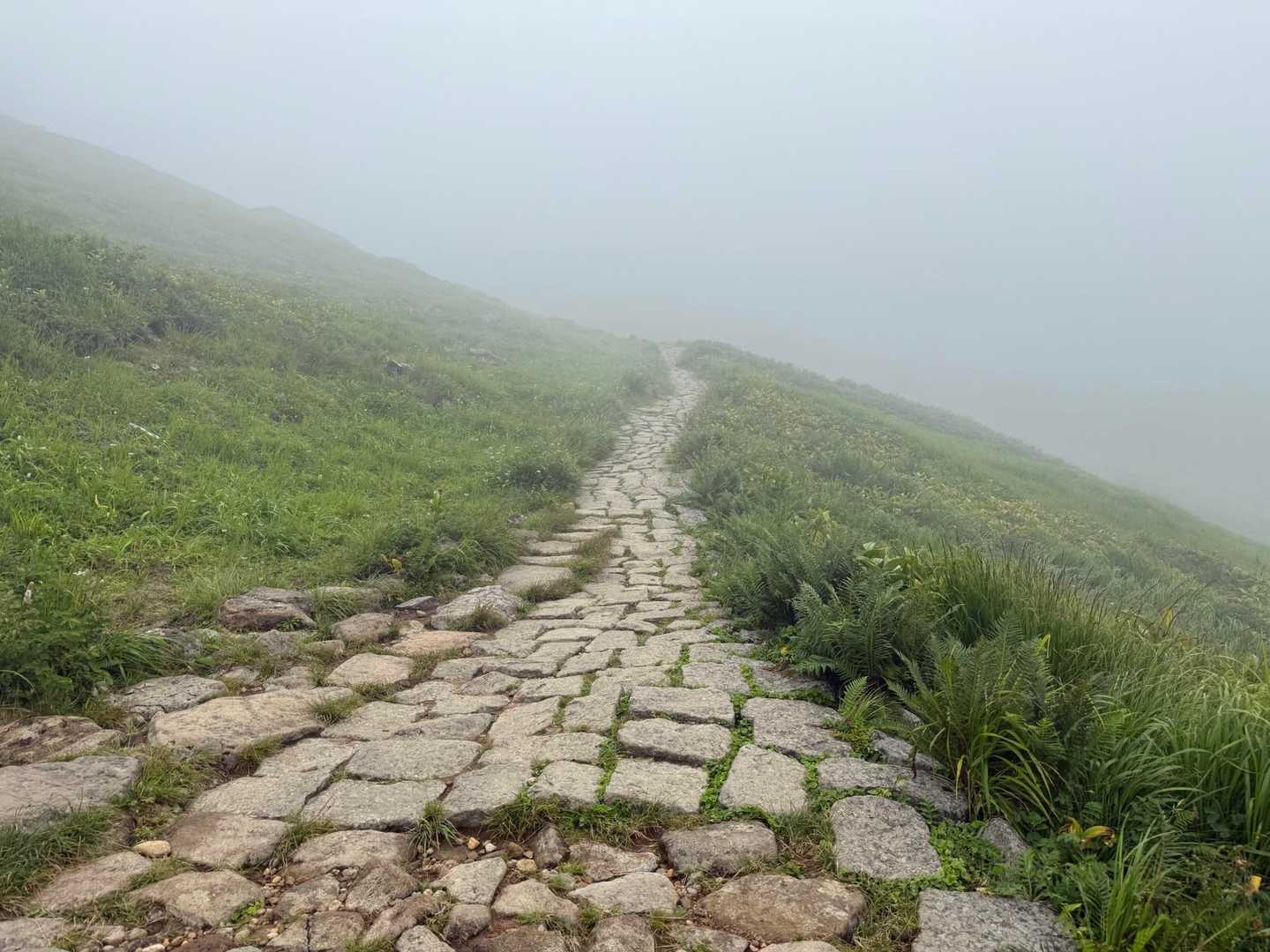 整備された石畳の登山道