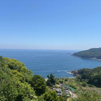 波田須への道は海がよく見えた。高いところに集落があって、マチュピチュみたいやと思いました。