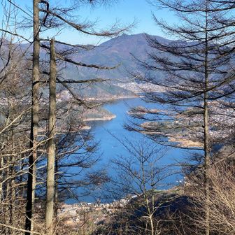 河口湖の湖面静か