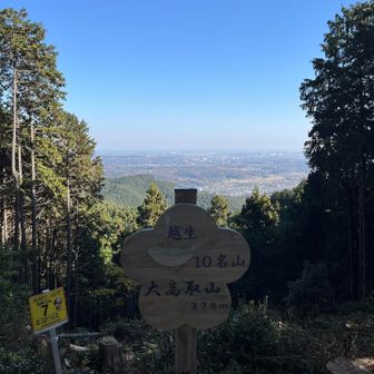 大高取山💪
越生は梅園が有名なので梅型看板