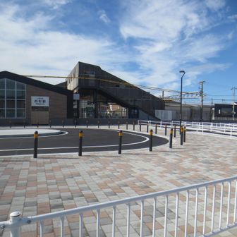 駅の北側は工事中