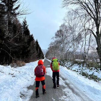 牧場🐮付近は私有地につき
1km先の登山者用駐車場に車を停めます