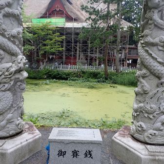 この池の2本の竜の柱がありがたいものらしい