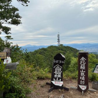 金比羅山から明王山　奥には御嶽山👍