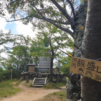 途中で尾根道を避け堀切から東側の木陰を進んで山頂