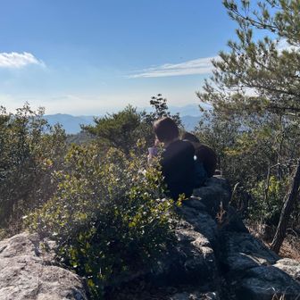 天狗山山頂で昼食