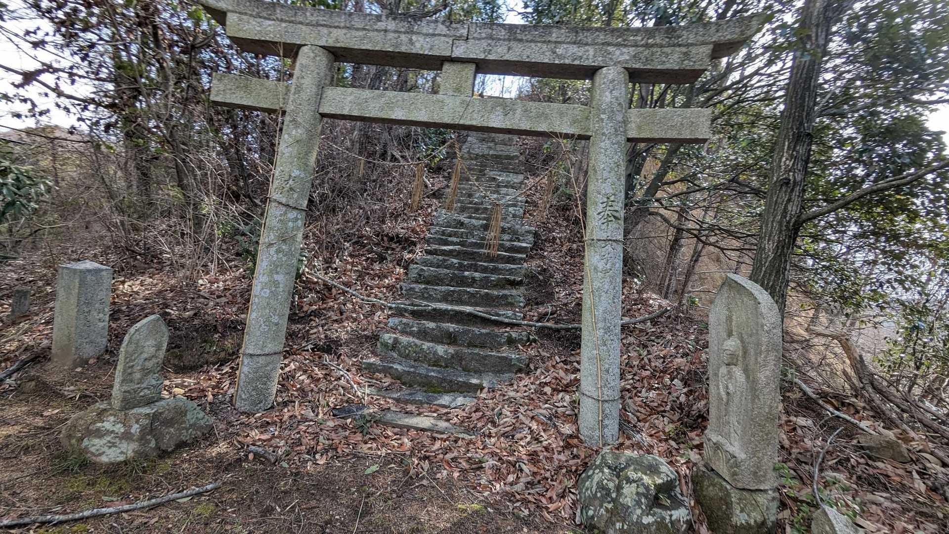 鳥居をくぐり、石段をさらに登ります。