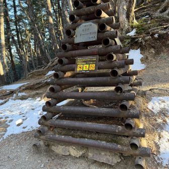 杖立峠　この辺りからチェンスパ装着