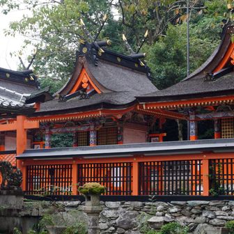 空海が弘仁7(816)年に高野山の守り神として創建し、地元にゆかりのある丹生都比売・高野御子の二神を祀った歴史ある神社
その後、天野神社にならって気比、厳島二神を合わせ祀って四神とし、更に、古くからこの地に鎮座していた天照、八幡、春日の三神を合わせ祀って七社明神となった