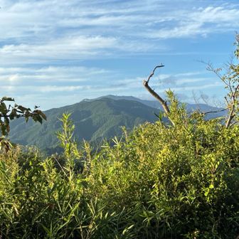 雌岳到着