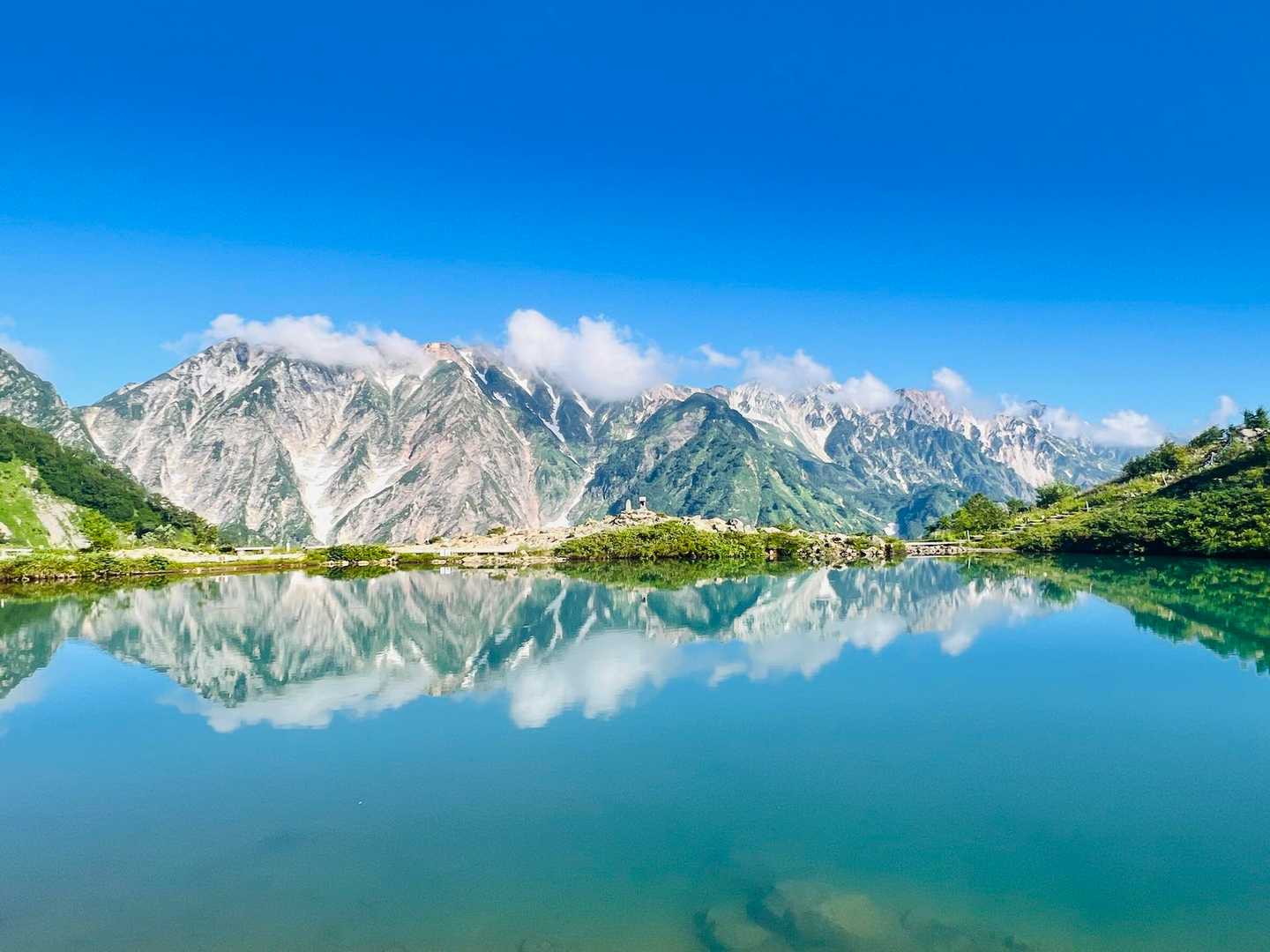 帰りに八方池で、これが撮りたかったんだよ写真が撮れました😭感激！