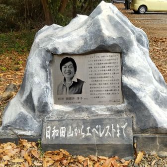 日和田山登山口の駐車場脇にあった田部井さんのモニュメント、見れて良かったです☺️