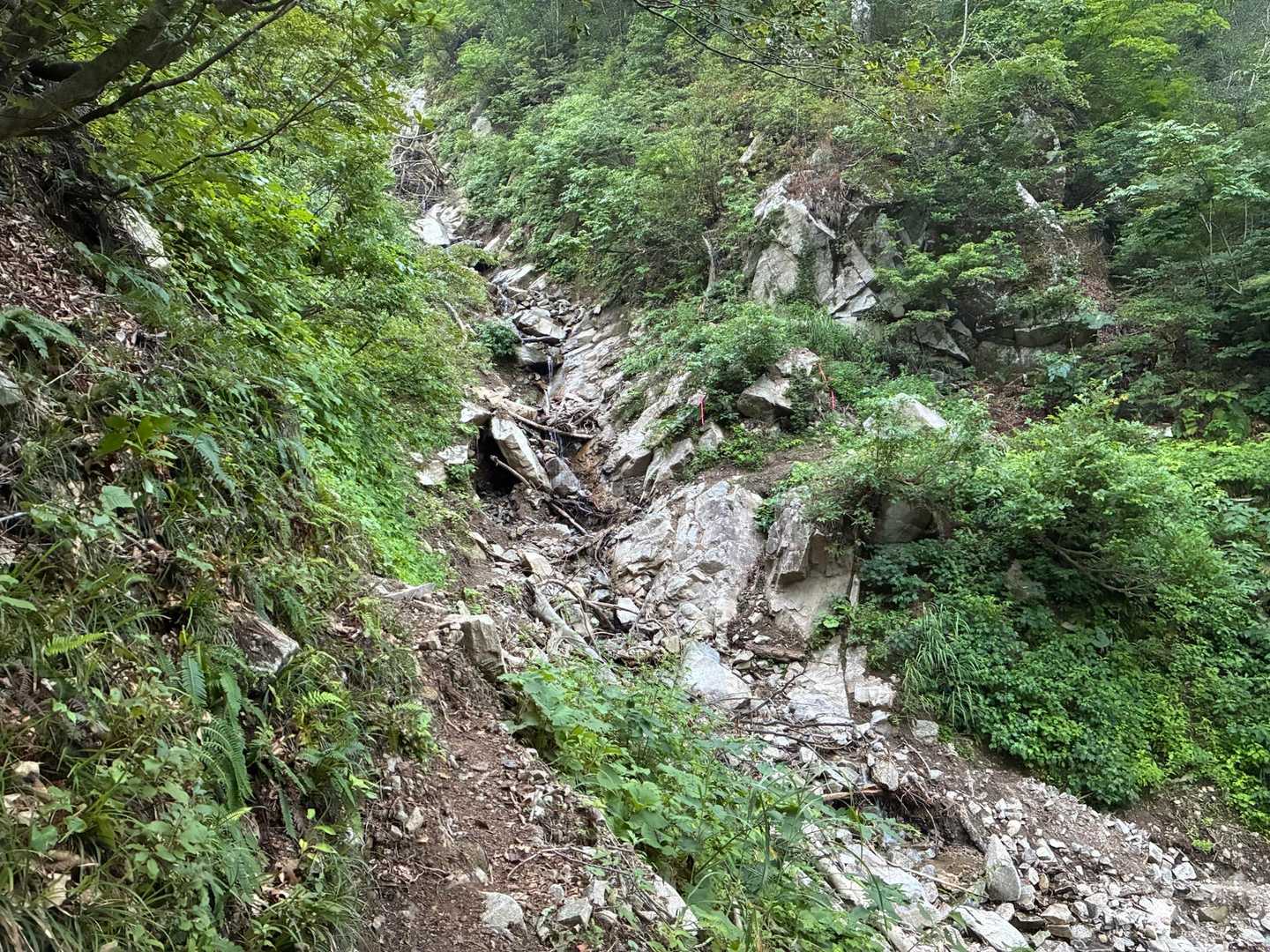 噂の崩落個所も、歩きやすくなっています