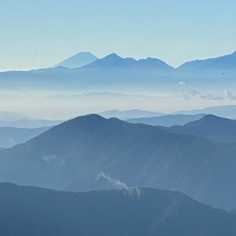 富士山と北岳。