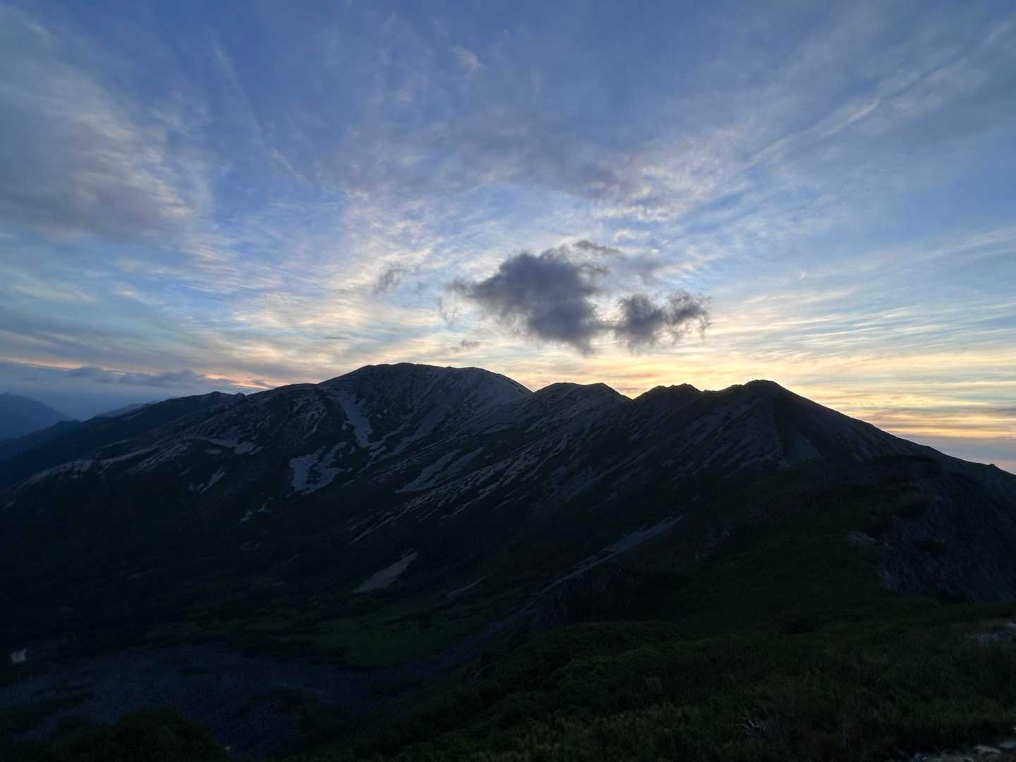 振り返って野口五郎岳