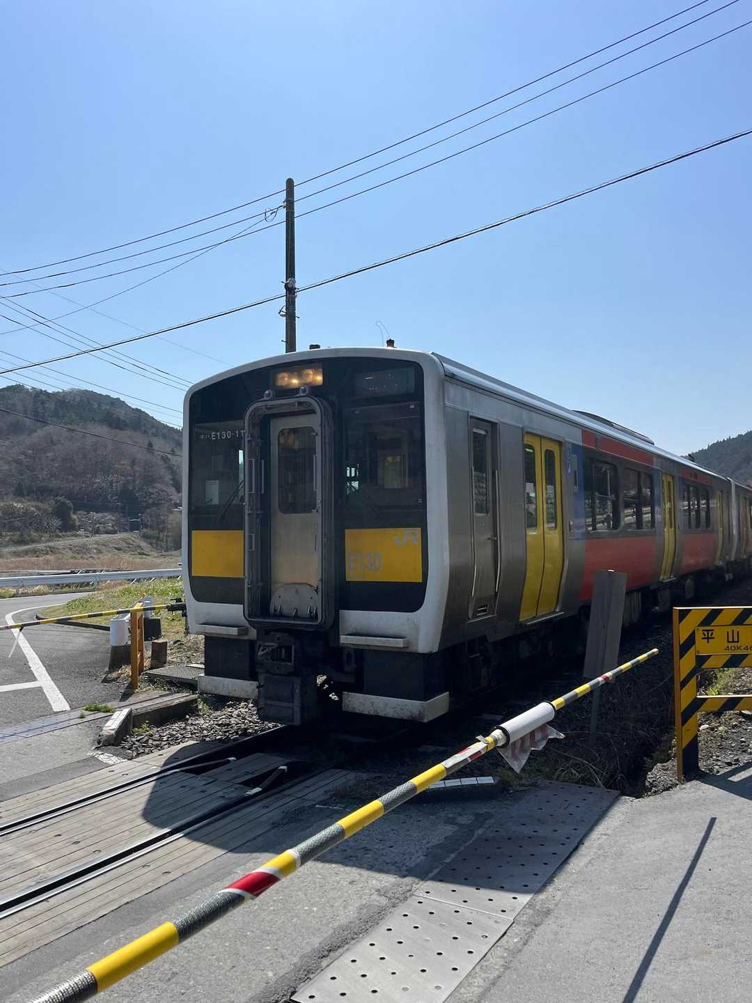 水郡線　丁度列車が来ました🚃！