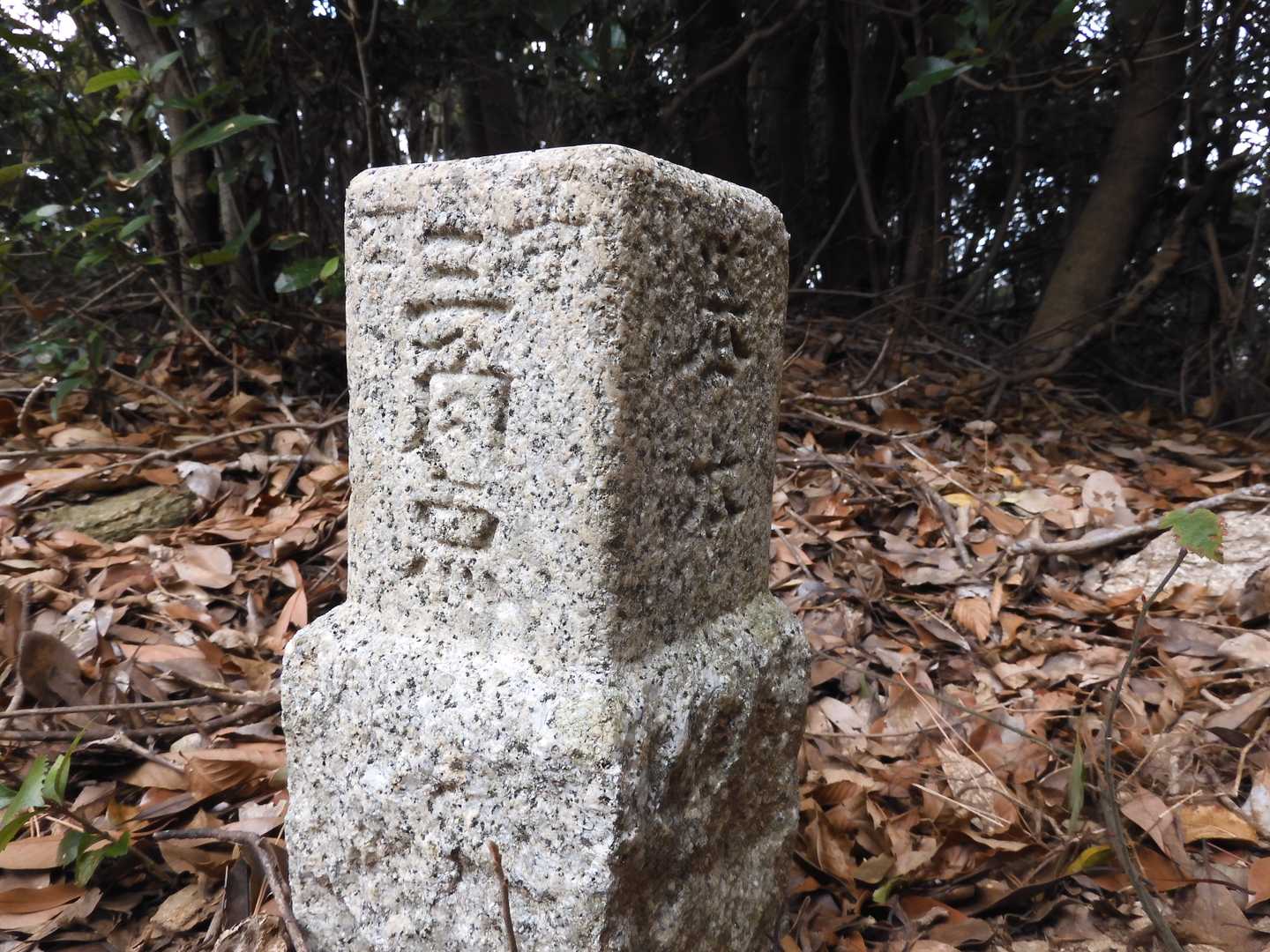 霞岳山頂の四等三角点（点名：霞ヶ岳）
