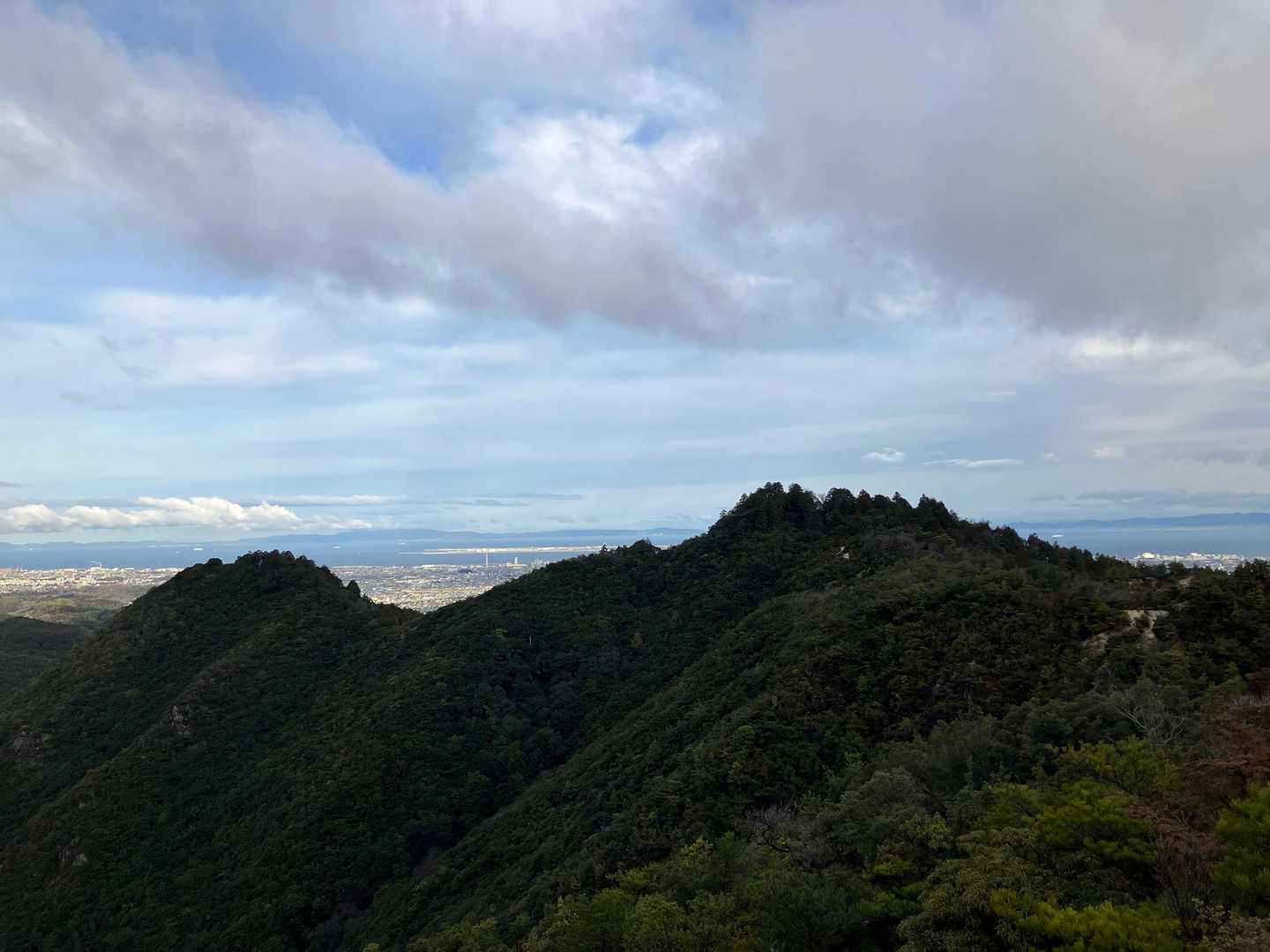 左　城ノ山　　右　雨山
南北朝時代から戦国時代にかけて、強者どもが夢の後の‼️泉州一の山城跡は、今は泉州一のハイカーさんが登るオアシスに👍👍👍