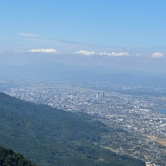 久留米市街地と脊振山系