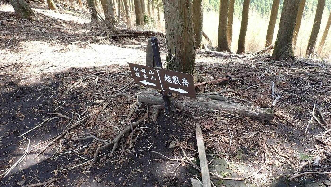 登山口への分岐。