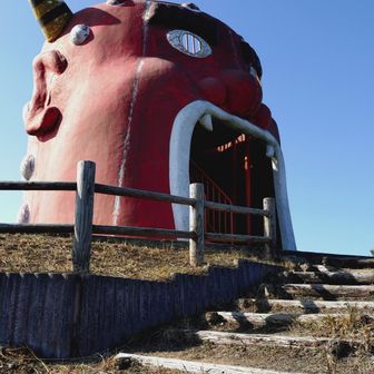 登り上がれば鬼の展望台が