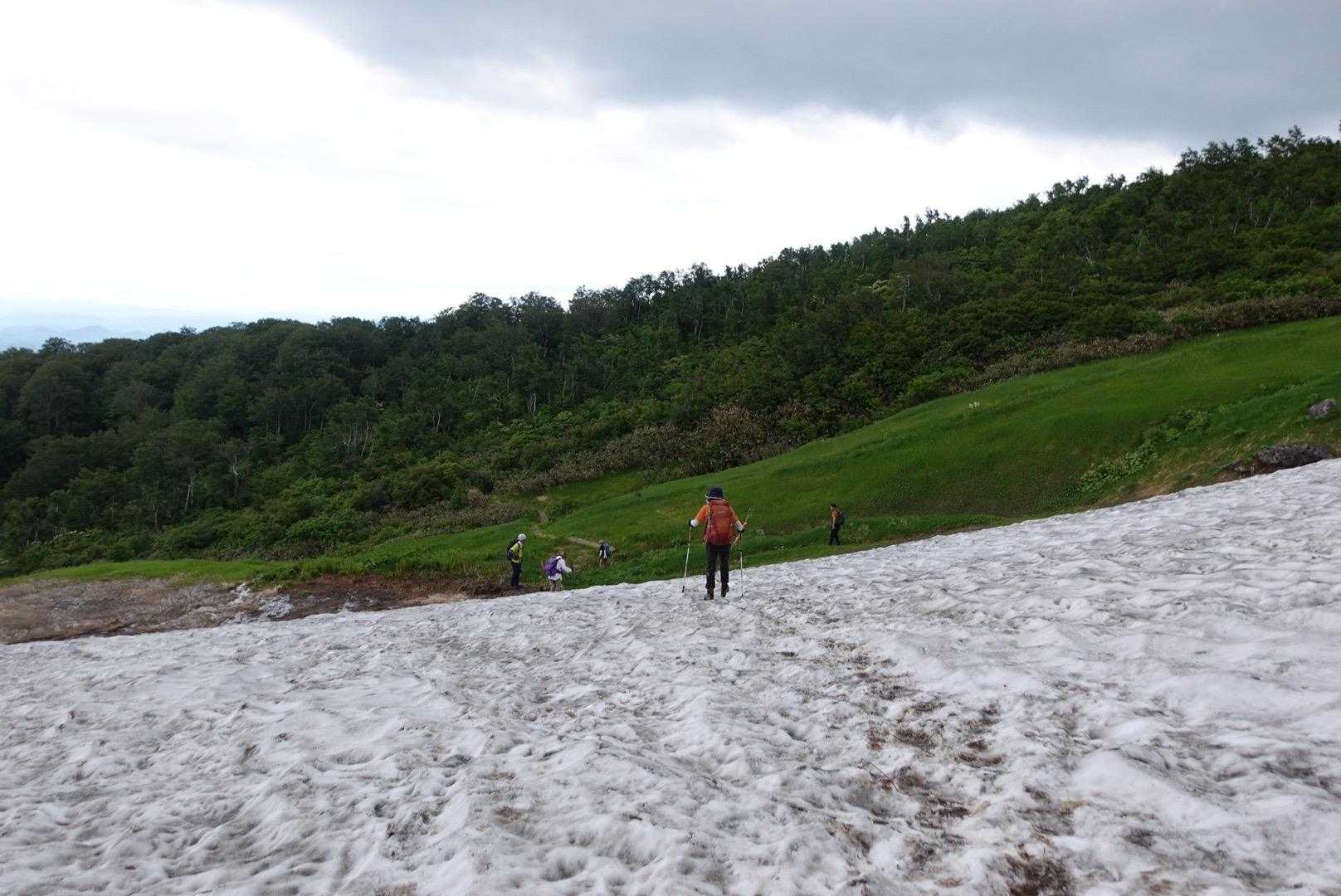 雪渓はツボ足で👍

登山道は下草刈りもされていて、とても歩き易かったです。
大変な作業をありがとうございました🙇