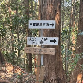 頂上近くから六枚屏風へGO‼️
転落事故発生の注意書き⚠️に気が引き締まります😕