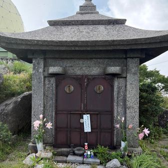 山頂の祠です🙏あたりをトンボが飛び回ってました。