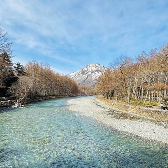 
▪️河童橋からの梓川と焼岳
