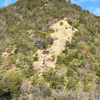 「平井」と言う向かいの山から見たロックガーデン