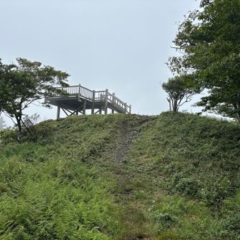 滝山山頂の展望台が見えてきました。現在、この展望台は使用禁止になっています。
