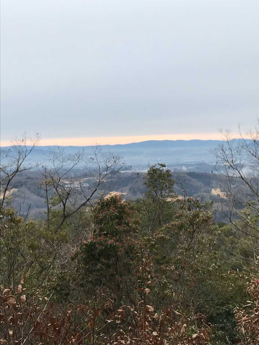 山頂からの眺望です。ちょっと曇って居ますね。